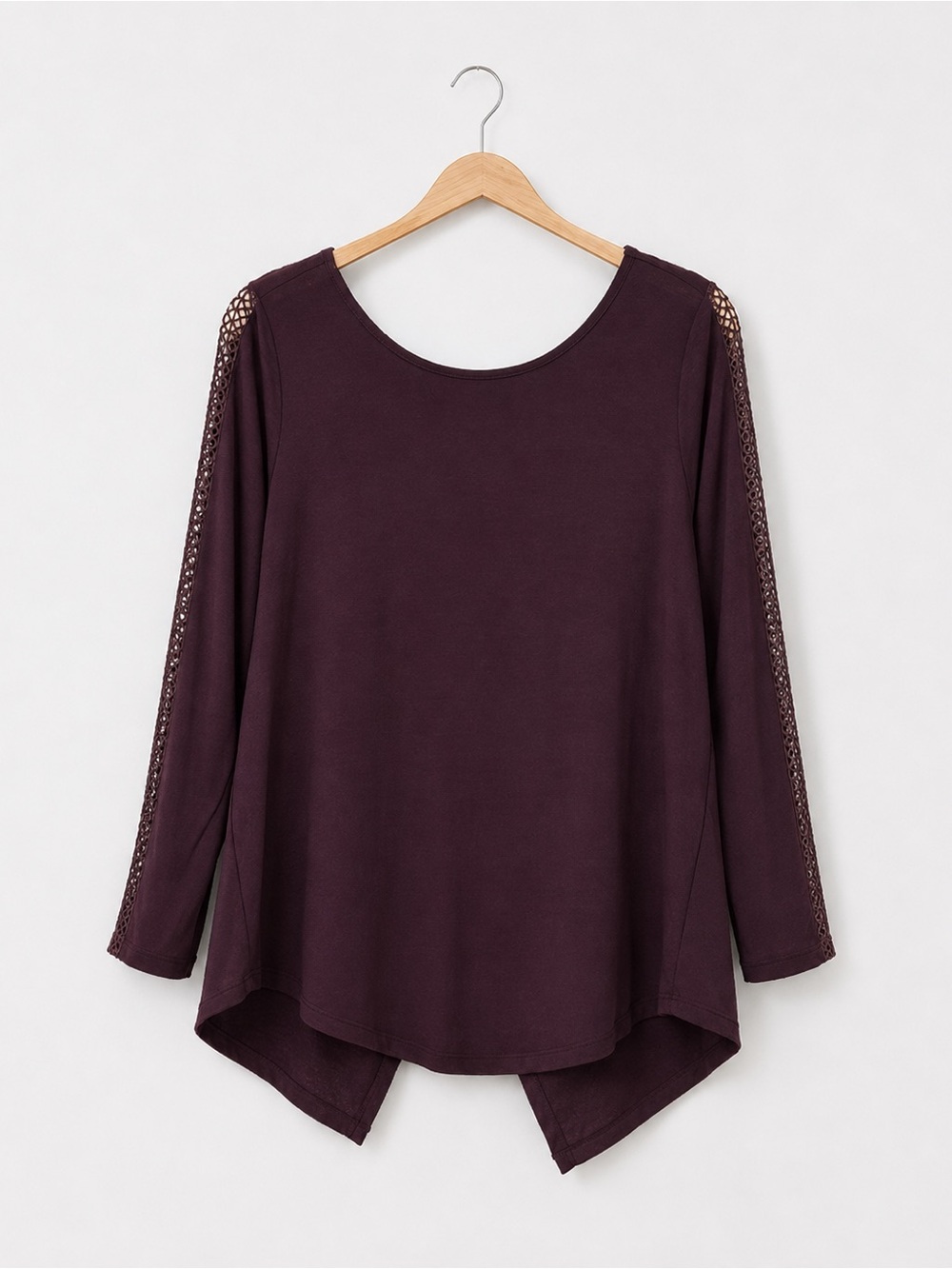 Max Jeans Plum Lace-Trim Long-Sleeve Tunic